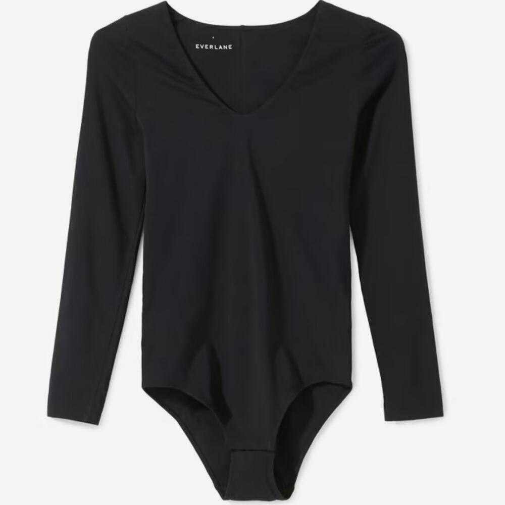 Everlane The Long-Sleeve V-Neck Bodysuit - Bikini Size XS
